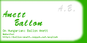 anett ballon business card